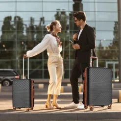 Dexmalle 3 Piece Double Spinner 8 Wheels Suitcase With TSA Lock