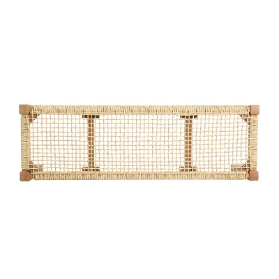 Dexmalle Traditional Acacia Wood Bench With Rattan Top,Patio 8 Dexmalle Traditional Acacia Wood Bench With Rattan Top,Patio - Image 6
