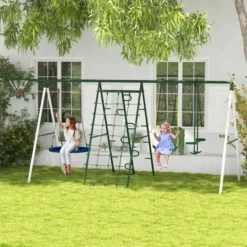 Dexmalle 5 In 1 Heavy-Duty A-Frame Stand Outdoor Playset For Kids -Fradel & Spies GUEST 6ecaf29f fc92 43e7 99c7 25cc74686041