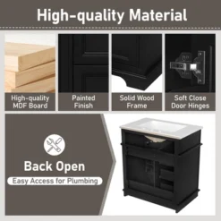 Dexmalle 30" Bathroom Vanity With Multi Storage -Fradel & Spies GUEST 6fa5ea66 1b99 4f83 a4d3 420dc170a449