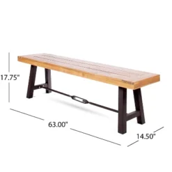 Dexmalle Industrial Acacia Wood Slat Patio Bench -Fradel & Spies GUEST 70a5dcfb 5e0c 47a2 908a 8f8faf7d4e91 1