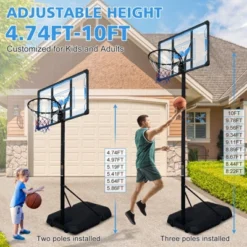 Dexmalle Basketball Hoop Adjustable Height 4.74-10 FT -Fradel & Spies GUEST 71016da3 8c59 4182 bcc2 38d0064f6a71