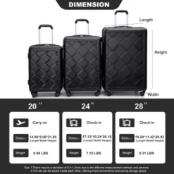 Dexmalle 8-Piece ABS Luggage Sets Lightweight Durable Suitcase -Fradel & Spies GUEST 730967e0 b72b 4173 8fc5 29e5f068d0fc