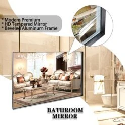 Dexmalle Classic Black Rectangular Bathroom Mirror With Metal Frame -Fradel & Spies GUEST 73e1135a ec91 4e50 bcd7 c52711015962
