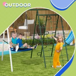 Dexmalle 5 In 1 Heavy-Duty A-Frame Stand Outdoor Playset For Kids -Fradel & Spies GUEST 74c97fa4 3a01 45a1 b823 9eeda07e65ac