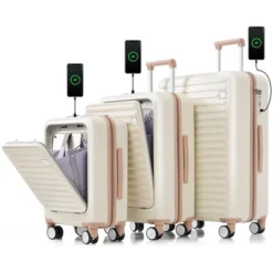 Dexmalle Luggage Set Of 3, 20, 24, 28inch With USB Port -Fradel & Spies GUEST 754177d3 fae7 4eed 96cb 451b8d05e8a4