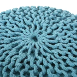 Dexmalle Modern Blue Weave Pouf -Fradel & Spies GUEST 76d94863 0c02 4e64 b48a f4bafaef73cc