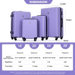 Dexmalle 4-piece ABS Lightweight Suitcase With Rotating Wheels -Fradel & Spies GUEST 7988a184 a834 47ae 8c2e 89e576a140cd