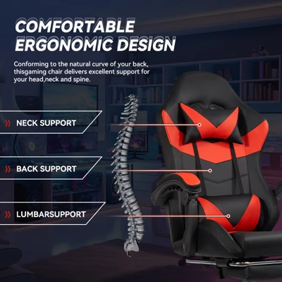 Dexmalle Ergonomic Black-Red Gaming Chair With PU Seat 3 Dexmalle Ergonomic Black-Red Gaming Chair With PU Seat