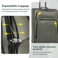 Dexmalle SoftshellLuggage Expandable 3 Piece Set Suitcase With Duffel Bag Softside Lightweight Luggage Travel Set -Fradel & Spies GUEST 7e9bdbb5 c4e0 4fc7 9e3e 7bb9f593f31f