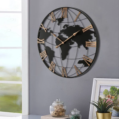 Dexmalle 36 Inch Extra Giant Large Black Metal Wall Clock 5 Dexmalle 36 Inch Extra Giant Large Black Metal Wall Clock - Image 3