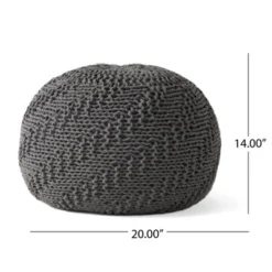 Dexmalle Hazel Knitted Cotton Yarn 20 X 20 Round Pouf -Fradel & Spies GUEST 85332818 4fe6 43bd be7c 54fc2b9ccf8f