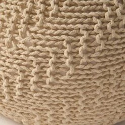 Dexmalle Beige Hazel Round Soft Rattan Surface Pouf -Fradel & Spies GUEST 8772ea5a 7126 4170 9a27 ae4efb1fd1df