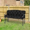 Dexmalle Black 3-Seater Tufted Bench Cushions For Outdoor Furniture