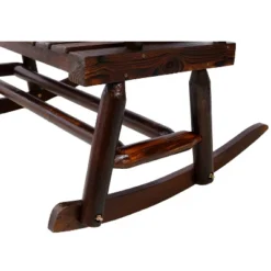 Dexmalle Rustic Outdoor Wood Rocking Bench,Garden/Backyard, -Fradel & Spies GUEST 8969fbdd 0eee 4572 8dbd 94c6603ac40e