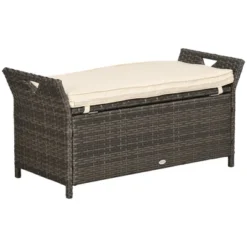 Dexmalle 2-In-1 Large Patio Wicker Storage Bench With Handles -Fradel & Spies GUEST 8a034c2f 467a 464d 940c d84c41497ff4