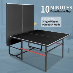 Dexmalle 8ft Black Mid-Size Table Tennis Table Foldable -Fradel & Spies GUEST 8ba2d521 bf0f 4b46 b763 ab15b61ec5df