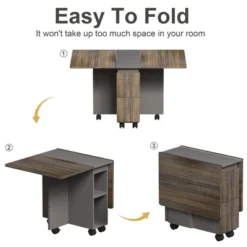 Dexmalle Folding Extendable Dining Table With Open Storage And Wheels Set Of 5 15 Dexmalle Folding Extendable Dining Table With Open Storage And Wheels Set Of 5 -Fradel & Spies GUEST 8c0d6bf1 1c62 4274 acb8 ef783a17698e