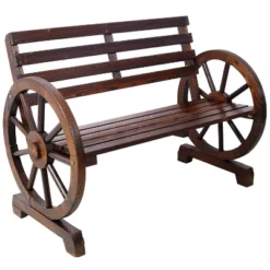 Dexmalle Brown Patio Wooden Wagon Wheel Bench -Fradel & Spies GUEST 8f4aca2c 9115 47d3 a50d a79c8eeebee3