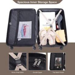 Dexmalle ABS Lightweight Suitcase With Two Hooks