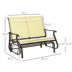 Dexmalle Beige Patio Glider Bench With Powder Coated Steel Frame -Fradel & Spies GUEST 95e672d1 cac8 4972 860d 71394ba3d964