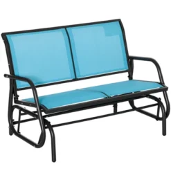 Dexmalle Patio Blue Glider Bench For Backyard Garden Porch -Fradel & Spies GUEST 9667be25 a253 402b 81c2 443ba9a10b96