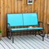 Dexmalle Patio Blue Glider Bench For Backyard Garden Porch