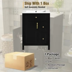 Dexmalle 24-Inch Bathroom Vanity With Double Storage Racks -Fradel & Spies GUEST 9b57c79e 505f 49c6 bef9 9ee30ad99978