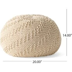 Dexmalle Beige Hazel Round Soft Rattan Surface Pouf -Fradel & Spies GUEST 9ce82005 83fe 453f a977 517497a388f6