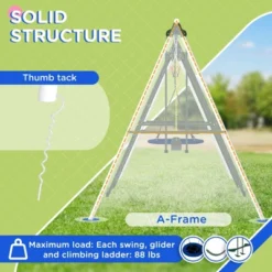 Dexmalle 5 In 1 Heavy-Duty A-Frame Stand Outdoor Playset For Kids -Fradel & Spies GUEST a236bac4 5e49 452e 86f6 193921640e9e