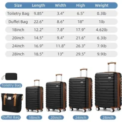 Dexmalle Luggage Sets 6 Piece With Duffel Bags