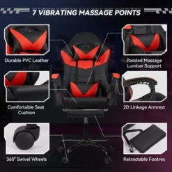 Dexmalle Ergonomic Black-Red Gaming Chair With PU Seat 11 Dexmalle Ergonomic Black-Red Gaming Chair With PU Seat -Fradel & Spies GUEST a720e5c9 8a36 44a0 8aae 8b5d0f77d4d5