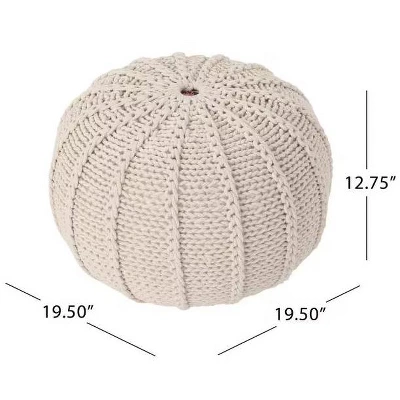 Dexmalle Beige Weave Pumpkin Surface Pouf 7 Dexmalle Beige Weave Pumpkin Surface Pouf - Image 5