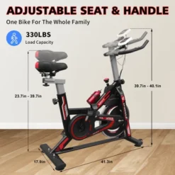 Dexmalle Indoor Exercise Bike Cycling Bike With Comfortable Seat Cushion Black+Red -Fradel & Spies GUEST aa343c3a fa5f 43fa 9f81 f6a9c80ed99a
