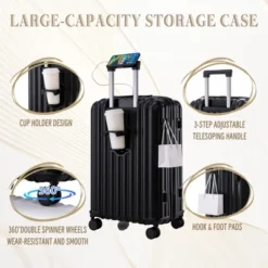 Dexmalle Luggage With Cup Holder & USB Port & Phone Holder -Fradel & Spies GUEST ab1b035e 7aa0 4a54 ba27 fa680ea53c0e