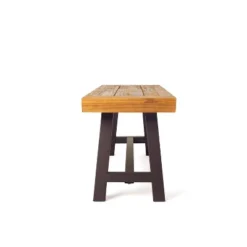 Dexmalle Brown Rustic Outdoor Patio Bench,Set Of 2 -Fradel & Spies GUEST acf4b5ab 20ca 44d8 9090 79d9107af026