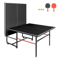 Dexmalle 8ft Black Mid-Size Table Tennis Table Foldable -Fradel & Spies GUEST b01fc750 35fe 46da 8b82 64af6a8d8109