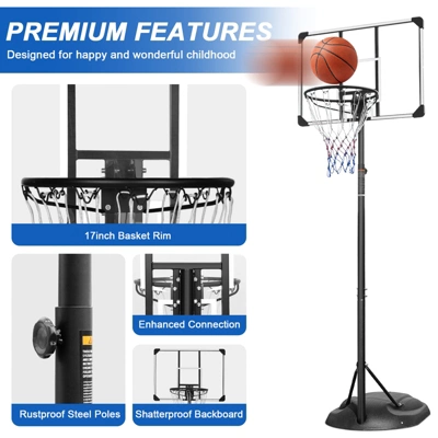 Dexmalle Portable Basketball Hoop Adjustable 7.5ft - 9.2ft 5 Dexmalle Portable Basketball Hoop Adjustable 7.5ft - 9.2ft - Image 3