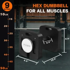 Dexmalle Two 50LBS Square Dumbbells 9 In 1 Free Weights For Multi Weight Options Quick-Lock Adjustable Dumbbell Set -Fradel & Spies GUEST b448799e 7b5f 4c86 99bc 920e8648b9db 1