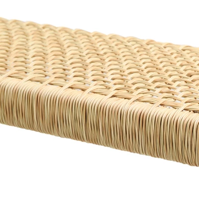 Dexmalle Traditional Acacia Wood Bench With Rattan Top,Patio 7 Dexmalle Traditional Acacia Wood Bench With Rattan Top,Patio - Image 5