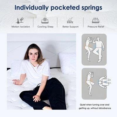 Dexmalle 10 Inch Hybrid Mattress,Individually Pocketed Innerspring 7 Dexmalle 10 Inch Hybrid Mattress,Individually Pocketed Innerspring - Image 5