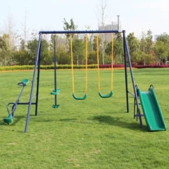 Dexmalle Metal Swing Set W/ Slide