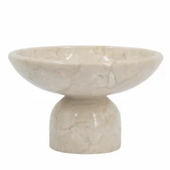 Dexmalle Round Marble Pedestal Fruit Bowl, Cream -Fradel & Spies GUEST bbe09668 926a 403b 8ff7 8c2fae4d499f