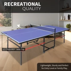 Dexmalle Portable Ping Pong Table Set For Indoor Games With Net