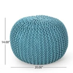 Dexmalle Modern Blue Weave Pouf -Fradel & Spies GUEST bcd53279 2d93 469d 83b2 41ea3aaf5edb