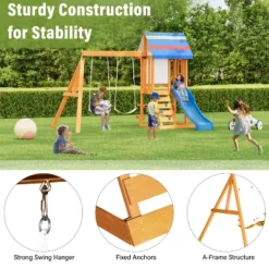 Dexmalle Wooden Outdoor Swing Set 3 In 1 Swing Set -Fradel & Spies GUEST bddebeba 68f7 48c6 97da 40d77cb6e172