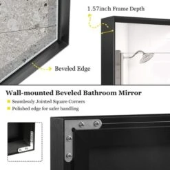Dexmalle Classic Black Rectangular Bathroom Mirror With Metal Frame -Fradel & Spies GUEST bebe4db9 569a 4e6a 9db0 4325621f90d8
