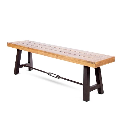 Dexmalle Acacia Wood Enterway Bench,Patio Backless 8 Dexmalle Acacia Wood Enterway Bench,Patio Backless - Image 6