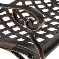 Dexmalle Black Rattan Pattern Aluminium Patio Bench -Fradel & Spies GUEST c197d87f 59dd 40df a065 6de6b469a320