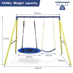 Dexmalle Indoor/Outdoor Metal Swing Set With Safety Belt 20 Dexmalle Indoor/Outdoor Metal Swing Set With Safety Belt -Fradel & Spies GUEST c1b291cc 9a97 470f 8e83 f8c701c3f3f2